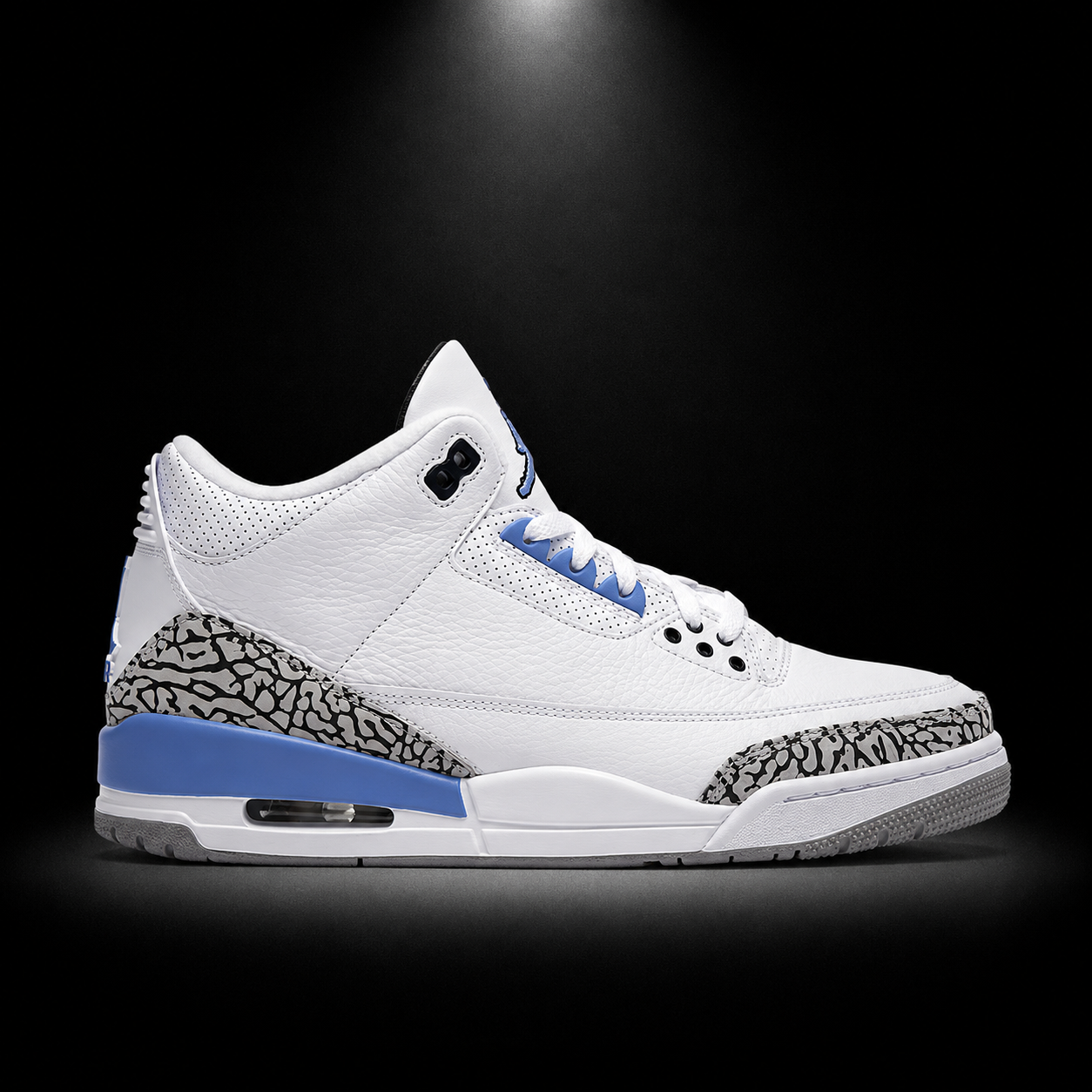 Air Jordan 3 Retro UNC, vista lateral — Crazy!Duck Hype