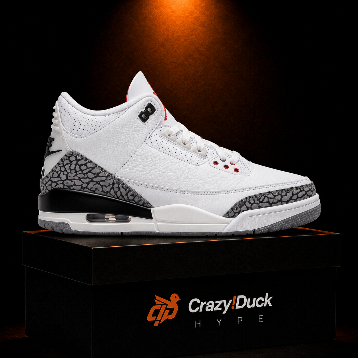 Air Jordan 3 Retro White Cement Reimagined con empaque — Crazy!Duck Hype
