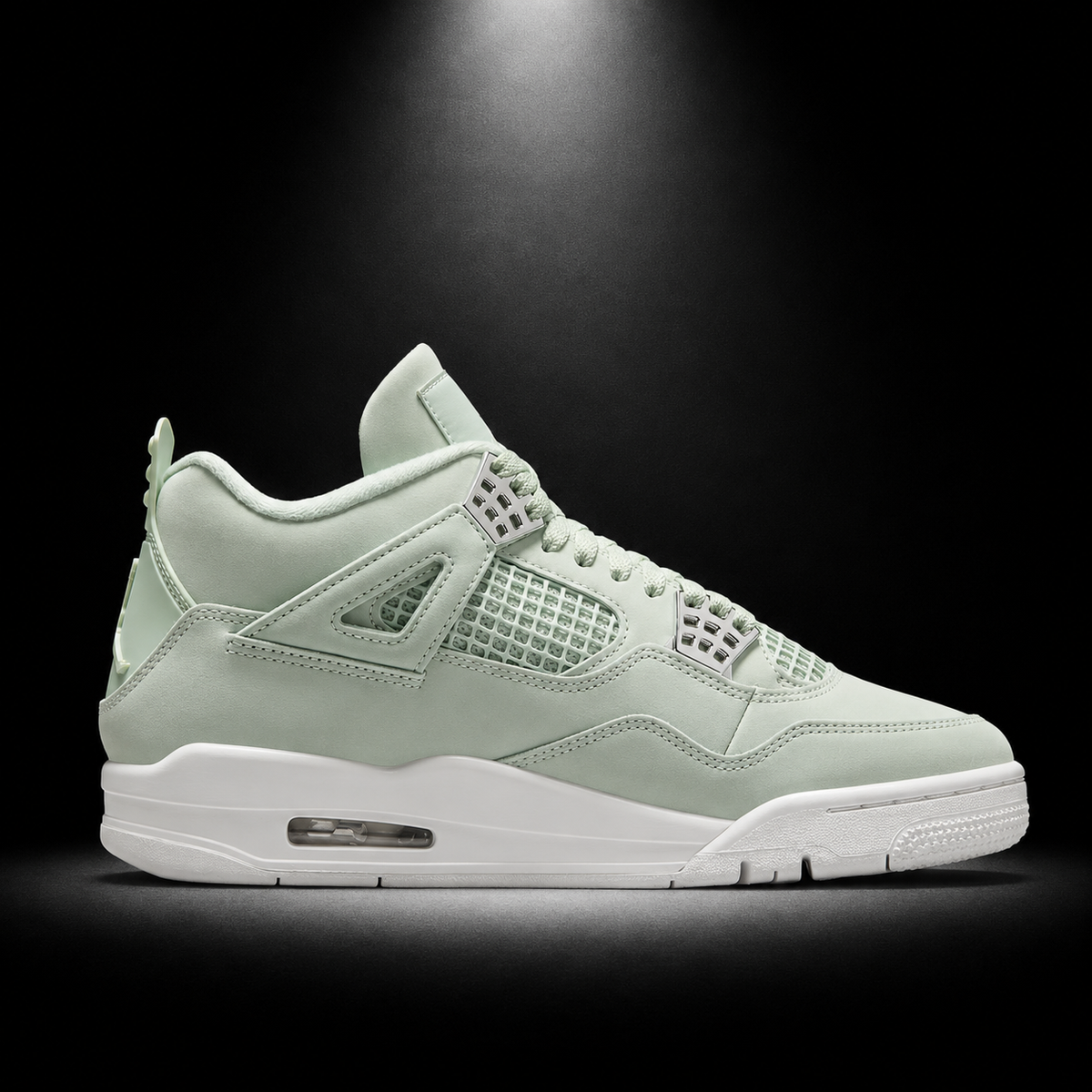Air Jordan 4 Retro Abundance Seafoam, vista lateral — Crazy!Duck Hype