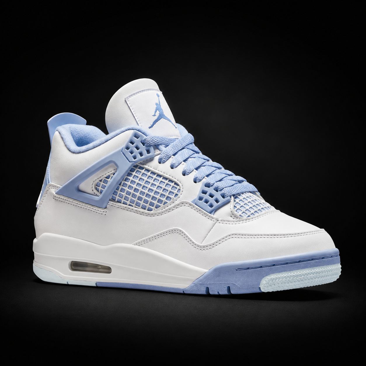 Air Jordan 4 Retro Aluminum, vista frontal — Crazy!Duck Hype