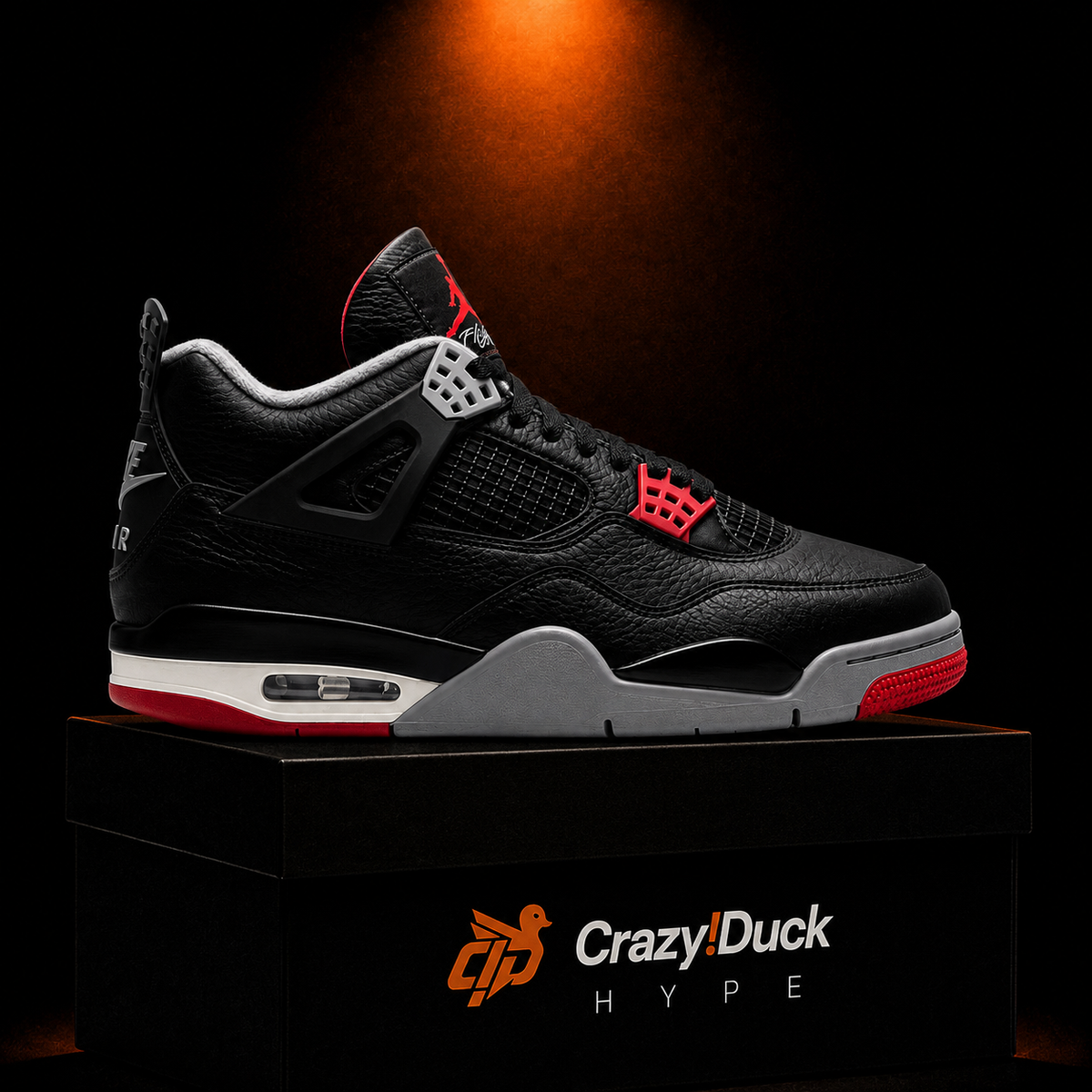 Air Jordan 4 Retro Bred Reimagined con empaque — Crazy!Duck Hype