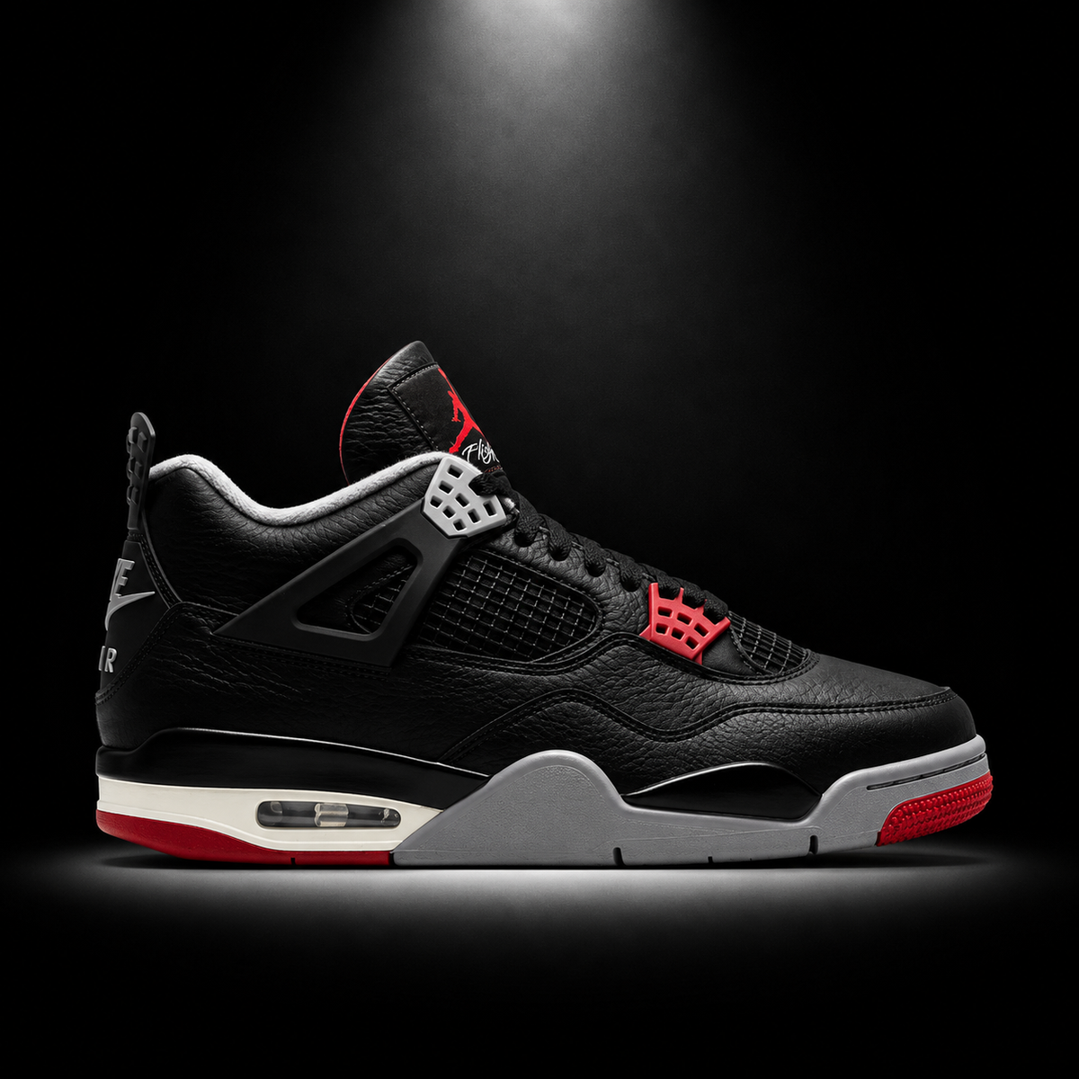 Air Jordan 4 Retro Bred Reimagined, vista lateral — Crazy!Duck Hype