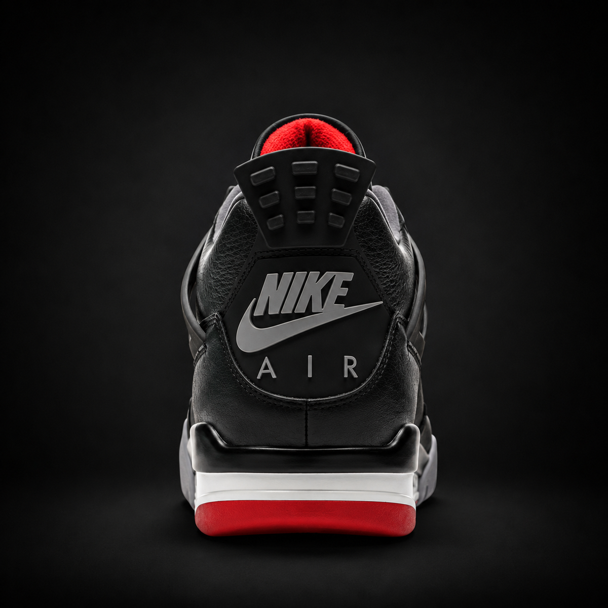 Air Jordan 4 Retro Bred Reimagined, vista trasera — Crazy!Duck Hype