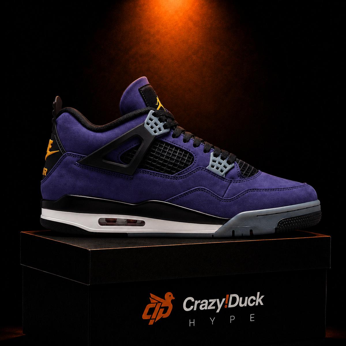 Air Jordan 4 Retro Imperial Purple con empaque — Crazy!Duck Hype