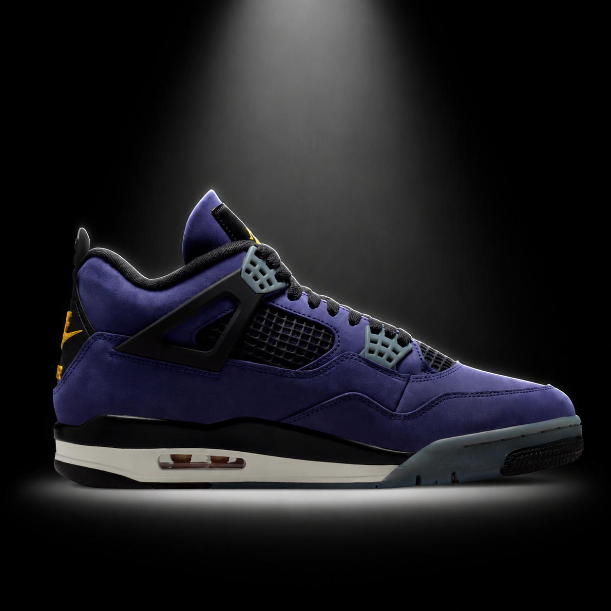 Air Jordan 4 Retro Imperial Purple, vista lateral — Crazy!Duck Hype