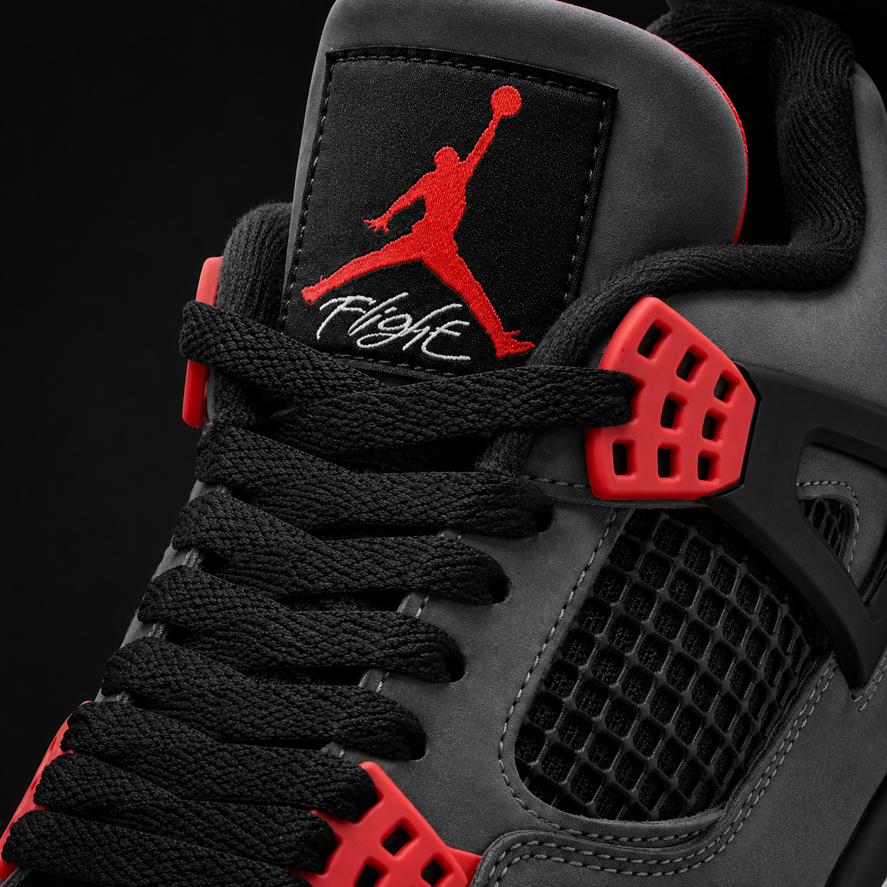 Air Jordan 4 Retro Infrared, detalle de agujetas — Crazy!Duck Hype