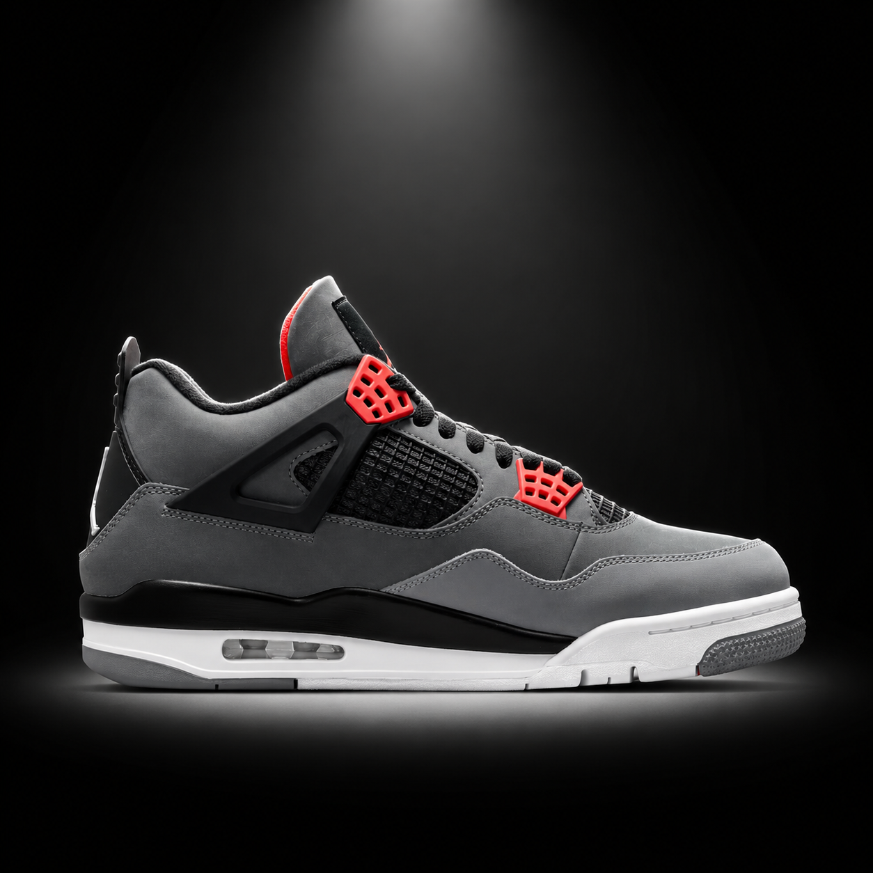 Air Jordan 4 Retro Infrared, vista lateral — Crazy!Duck Hype
