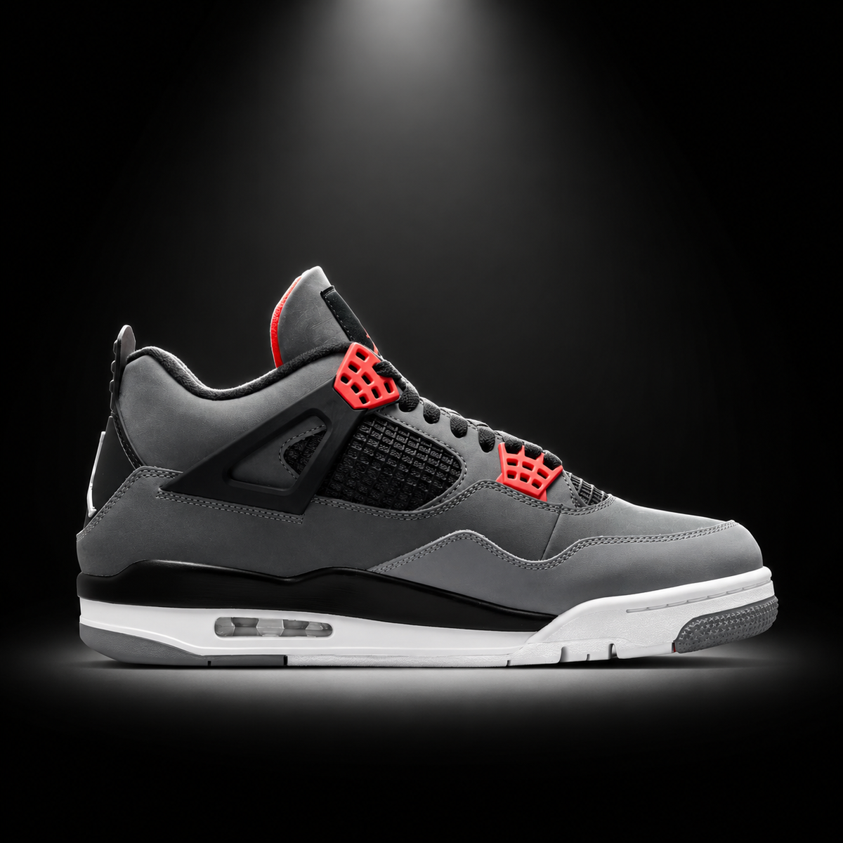 Air Jordan 4 Retro Infrared, vista lateral — Crazy!Duck Hype