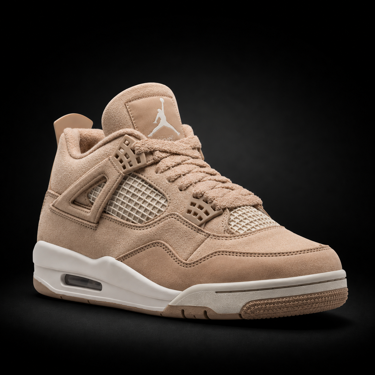 Air Jordan 4 Retro Marron Cozy Girl, vista frontal — Crazy!Duck Hype
