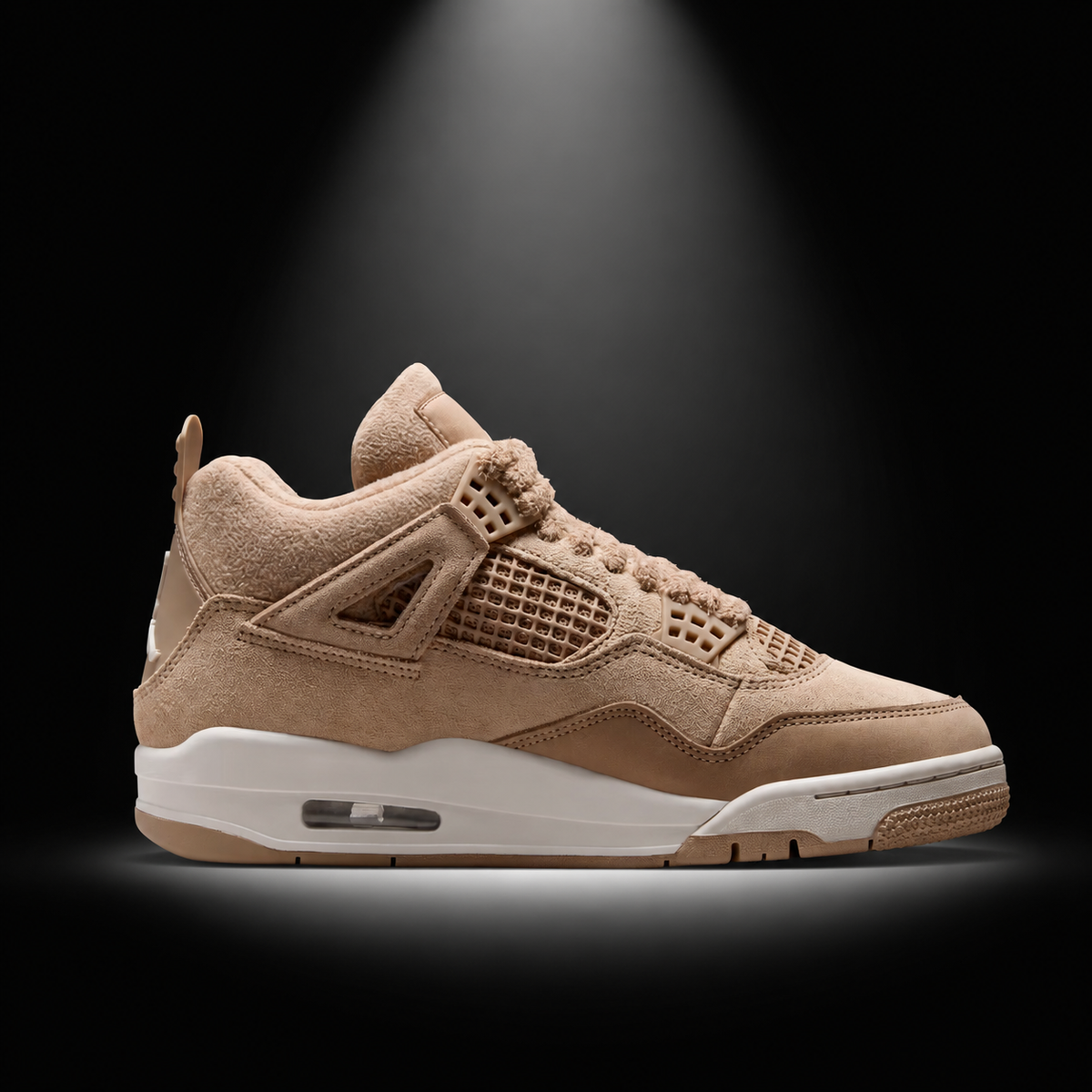 Air Jordan 4 Retro Marron Cozy Girl, vista lateral — Crazy!Duck Hype