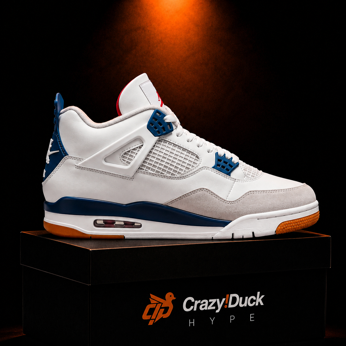 Air Jordan 4 Retro Military Blue con empaque — Crazy!Duck Hype