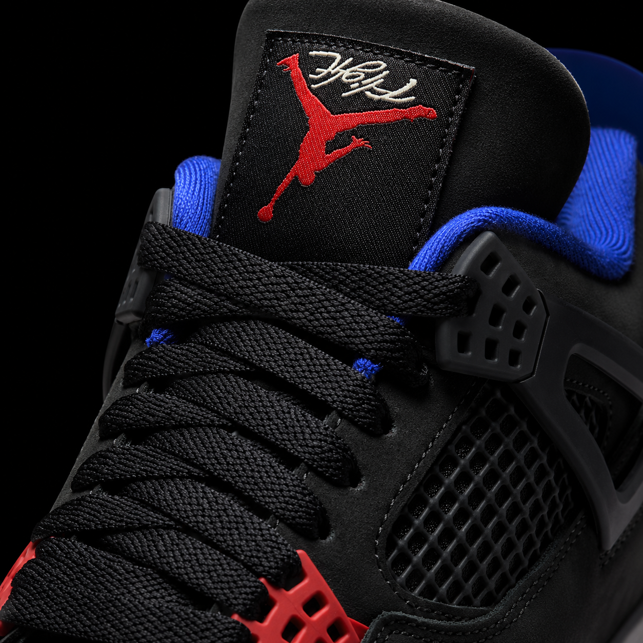 Air Jordan 4 Retro Rare Air, detalle de agujetas — Crazy!Duck Hype