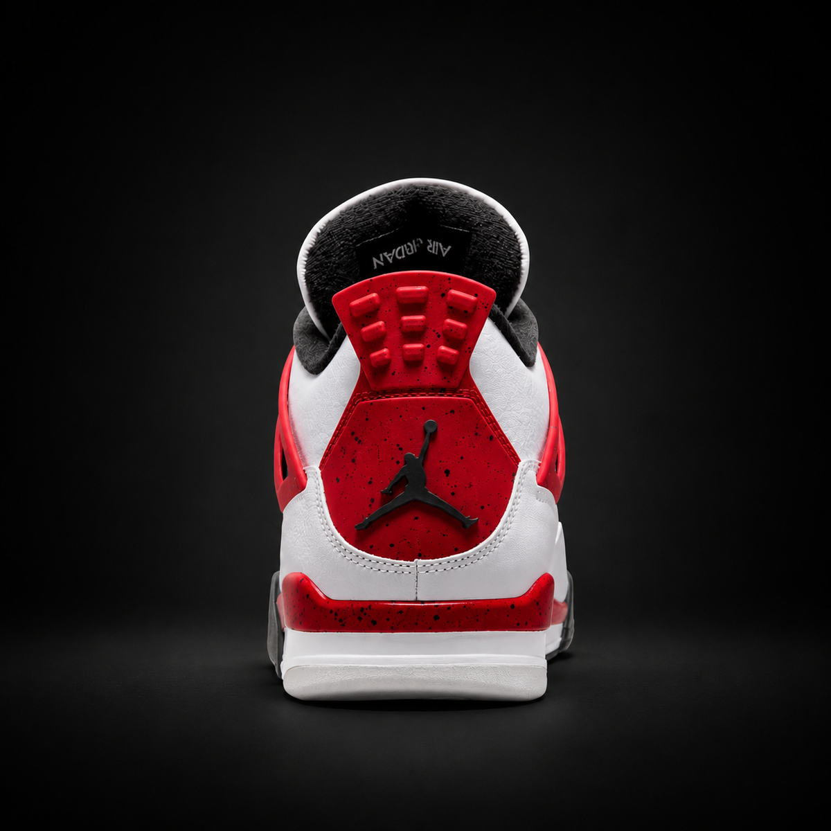Air Jordan 4 Retro Red Cement, vista trasera — Crazy!Duck Hype
