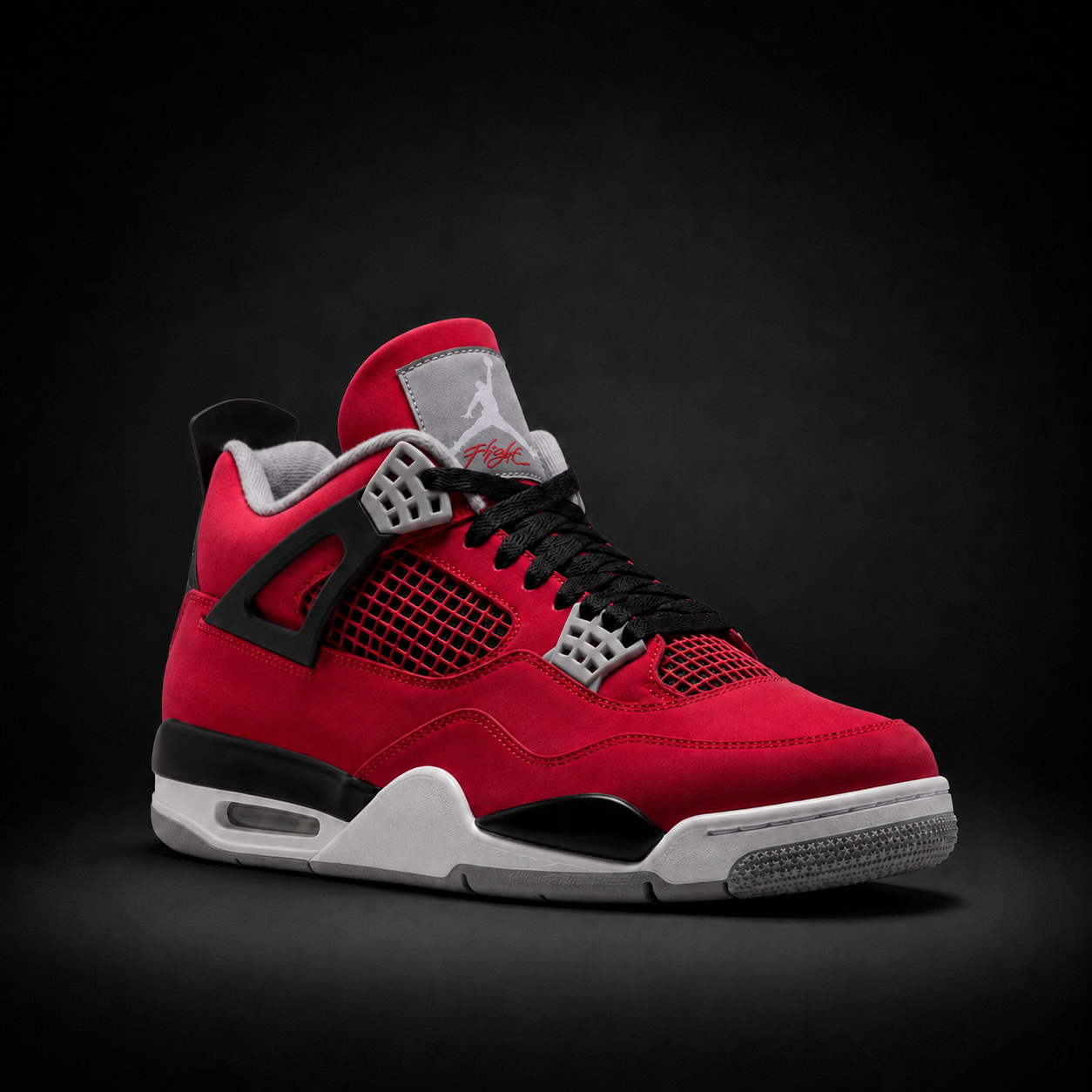 Air Jordan 4 Retro Toro Bravo Fire Red, vista frontal — Crazy!Duck Hype