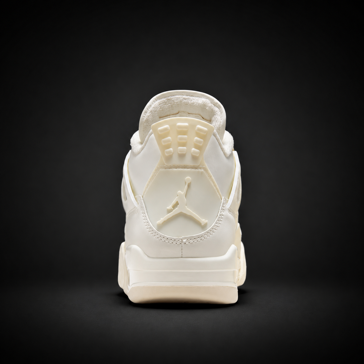 Air Jordan 4 Retro White & Gold, vista trasera — Crazy!Duck Hype