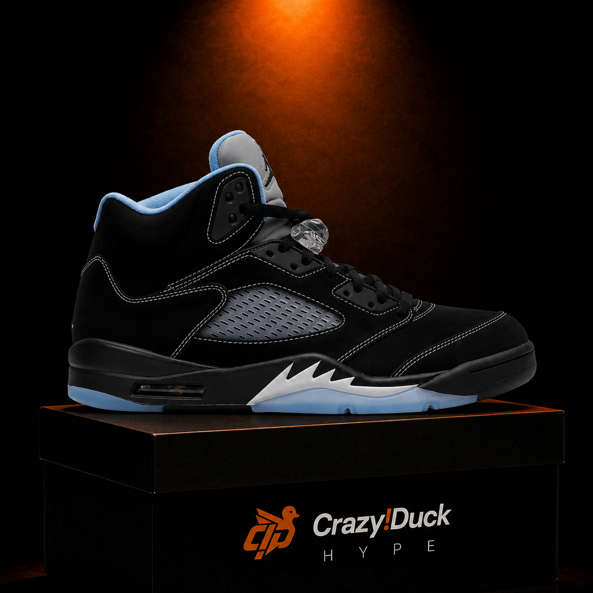 Air Jordan 5 Retro Black University Blue con empaque — Crazy!Duck Hype