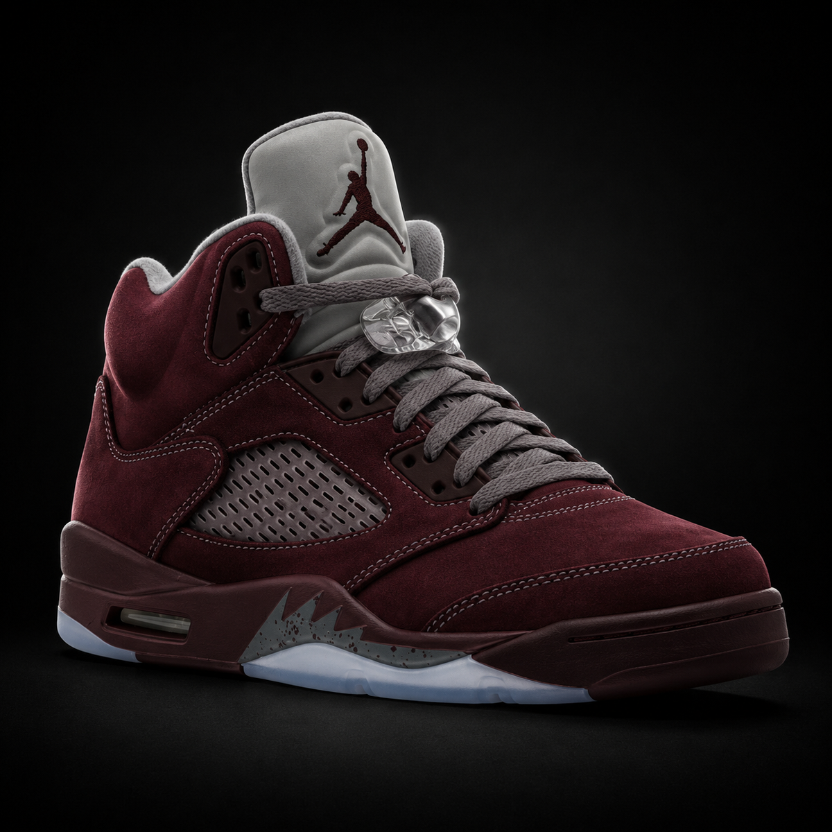 Air Jordan 5 Retro Burgundy, vista frontal — Crazy!Duck Hype