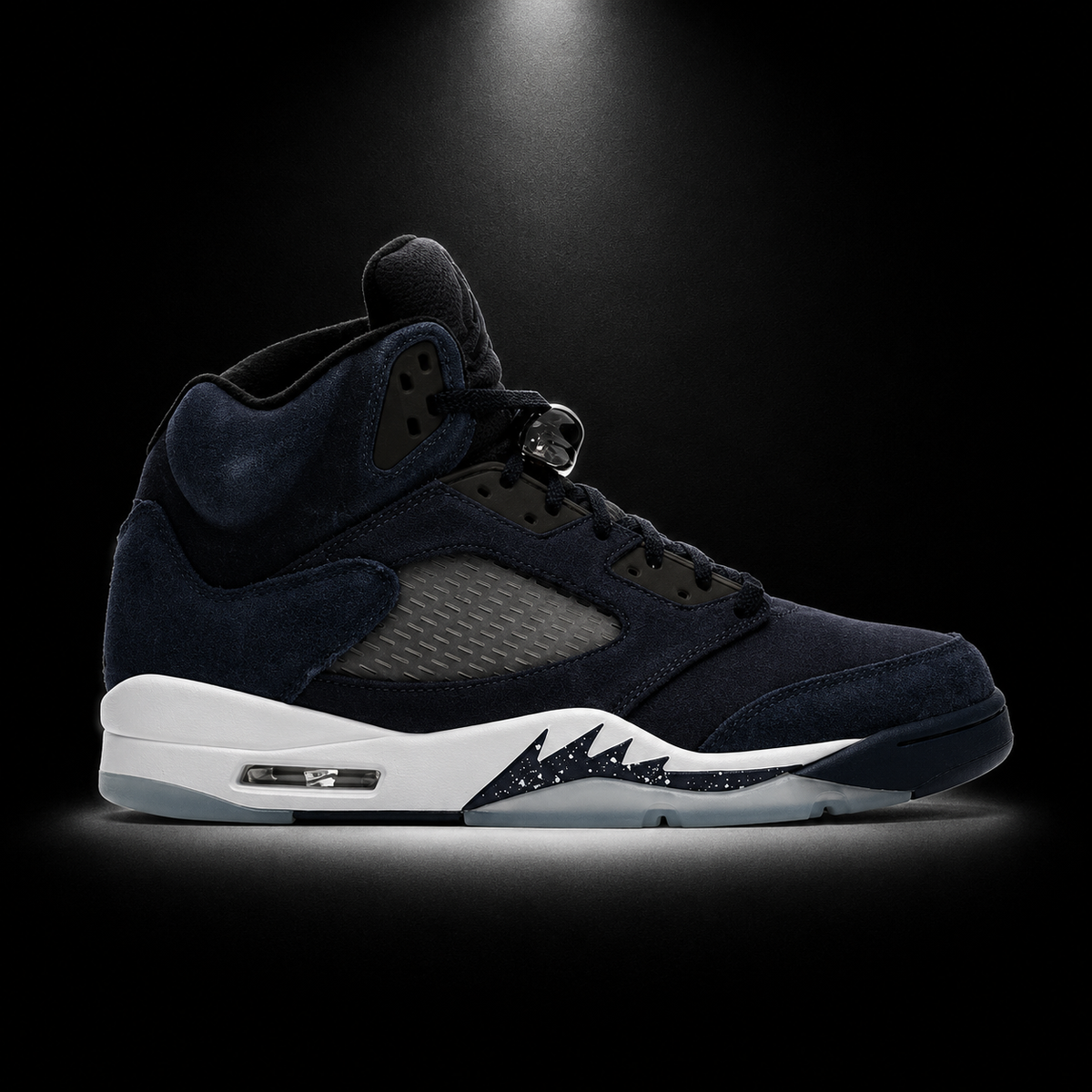 Air Jordan 5 Retro Navy, vista lateral — Crazy!Duck Hype