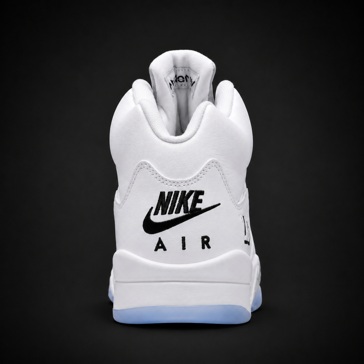 Air Jordan 5 Retro White Metallic Silver, vista trasera — Crazy!Duck Hype