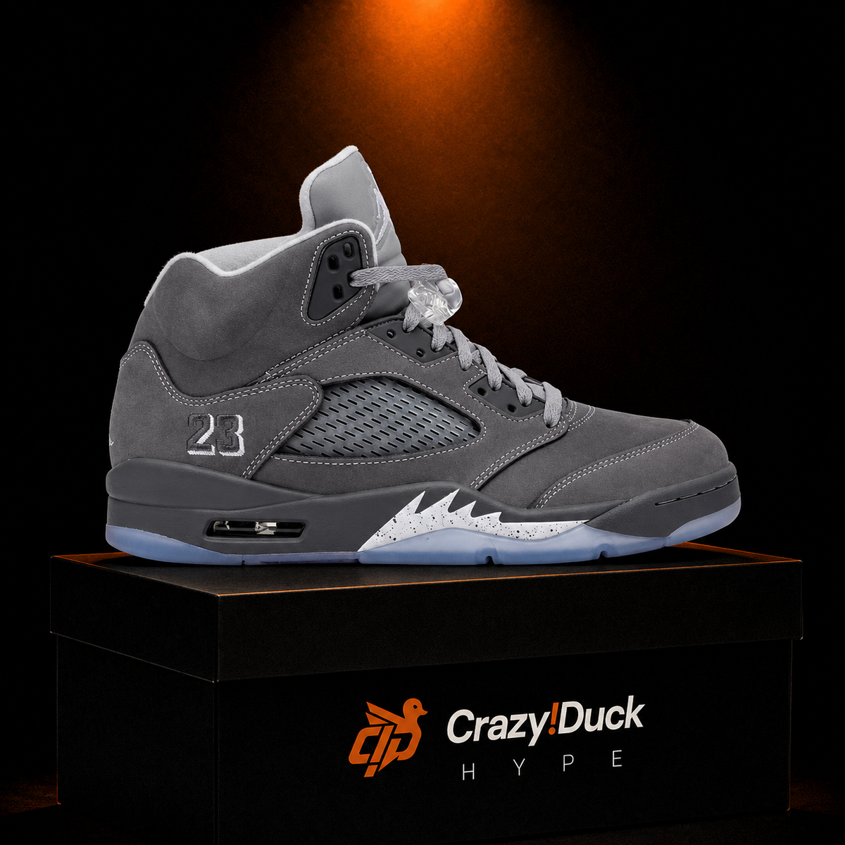 Air Jordan 5 Retro Wolf Grey con empaque — Crazy!Duck Hype