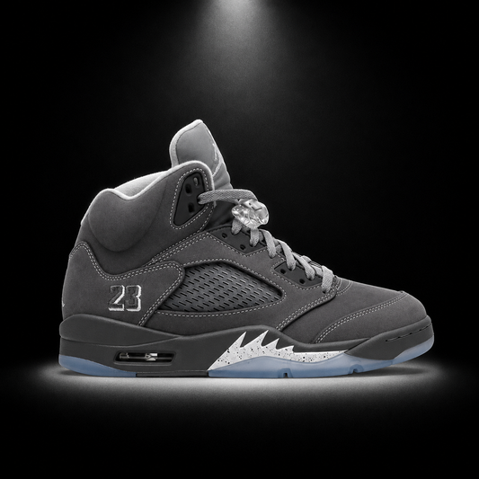 Air Jordan 5 Retro Wolf Grey, vista lateral — Crazy!Duck Hype