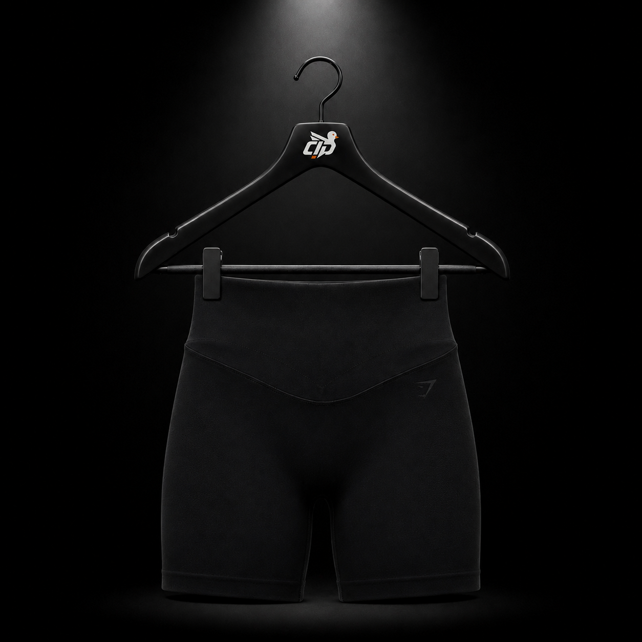 Gymshark Activate Seamless Shorts Black, vista frontal — Crazy!Duck Hype
