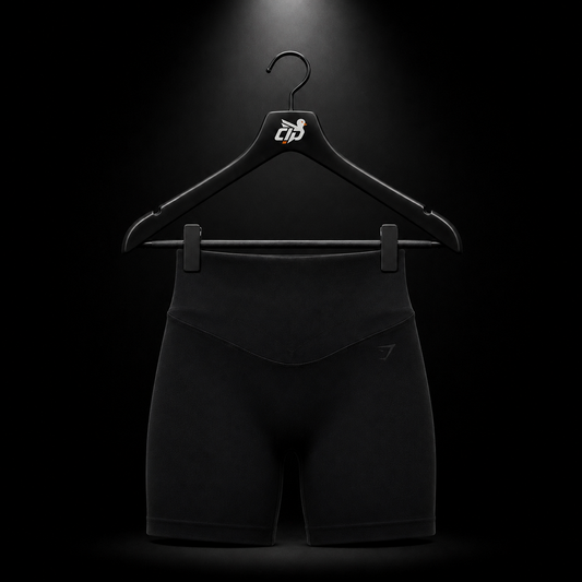 Gymshark Activate Seamless Shorts Black, vista frontal — Crazy!Duck Hype