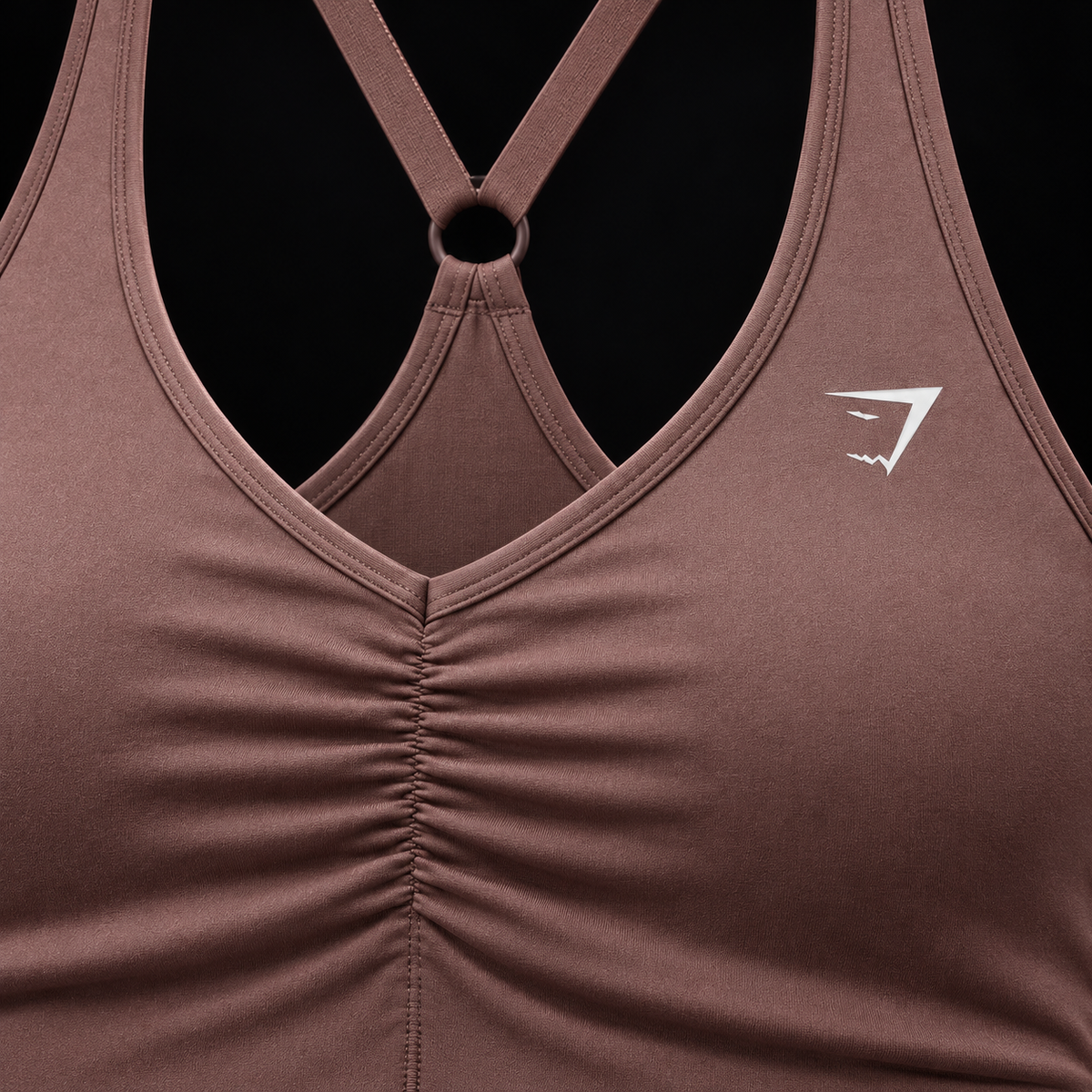Gymshark Adapt Fleck Seamless Long Sleeve Crop Top Espresso Brown, detalle de tejido y diseño seamless — Crazy!Duck Hype