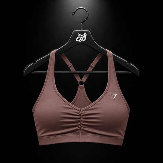 Gymshark Adapt Fleck Seamless Long Sleeve Crop Top Espresso Brown, vista frontal — Crazy!Duck Hype