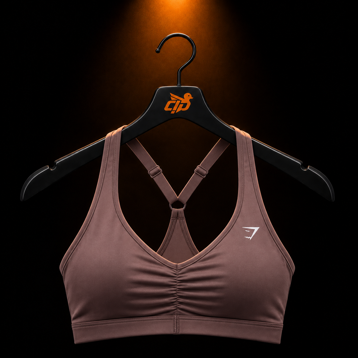 Gymshark Adapt Fleck Seamless Long Sleeve Crop Top Espresso Brown con presentación de producto — Crazy!Duck Hype