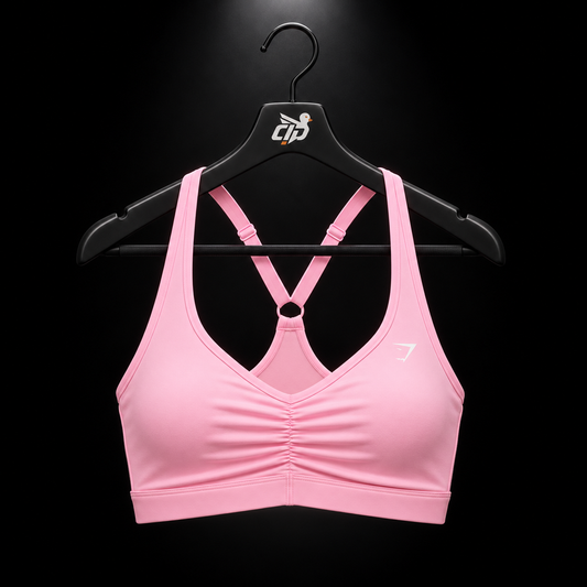 Gymshark Adapt Fleck Seamless Long Sleeve Crop Top Strength Pink, vista frontal — Crazy!Duck Hype