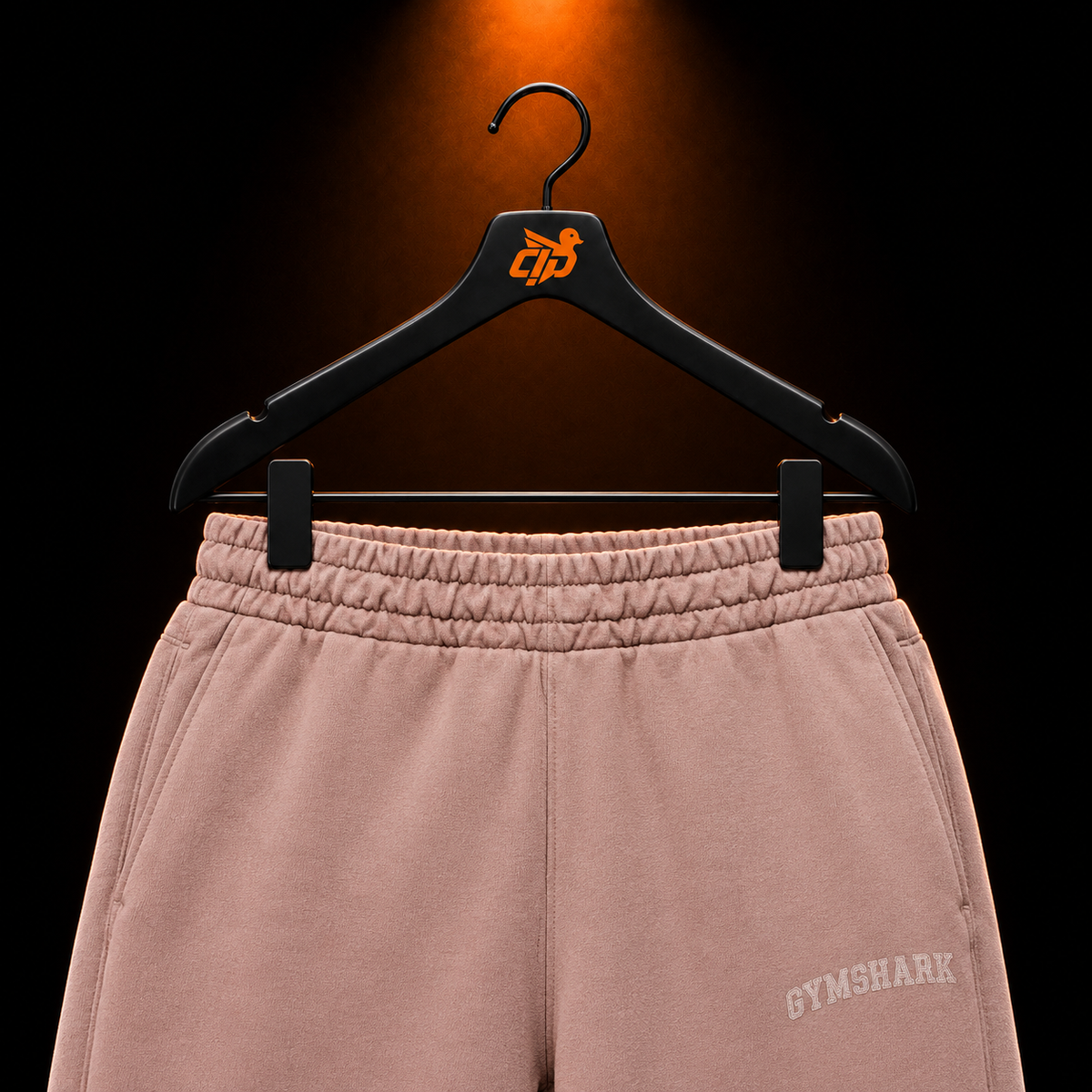 Gymshark Chainstitch Graphic Wide Leg Joggers Chestnut Pink con presentación de producto — Crazy!Duck Hype