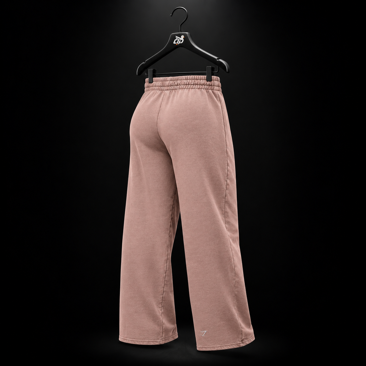 Gymshark Chainstitch Graphic Wide Leg Joggers Chestnut Pink, vista trasera — Crazy!Duck Hype