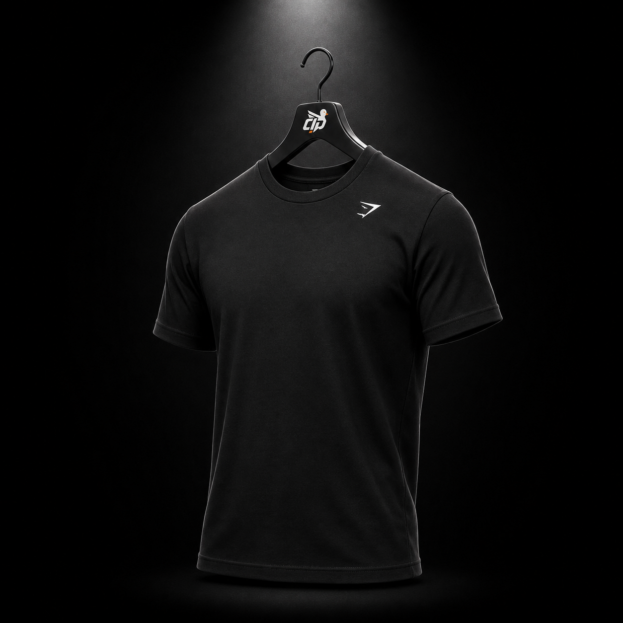Gymshark Crest T-Shirt Black, vista trasera — Crazy!Duck Hype