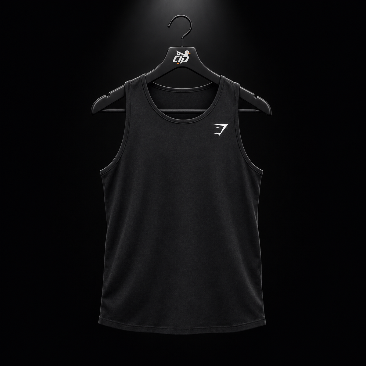 Gymshark Critical Tank Black, vista frontal — Crazy!Duck Hype