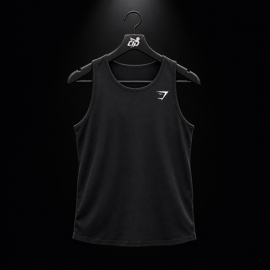Gymshark Critical Tank Black, vista frontal — Crazy!Duck Hype