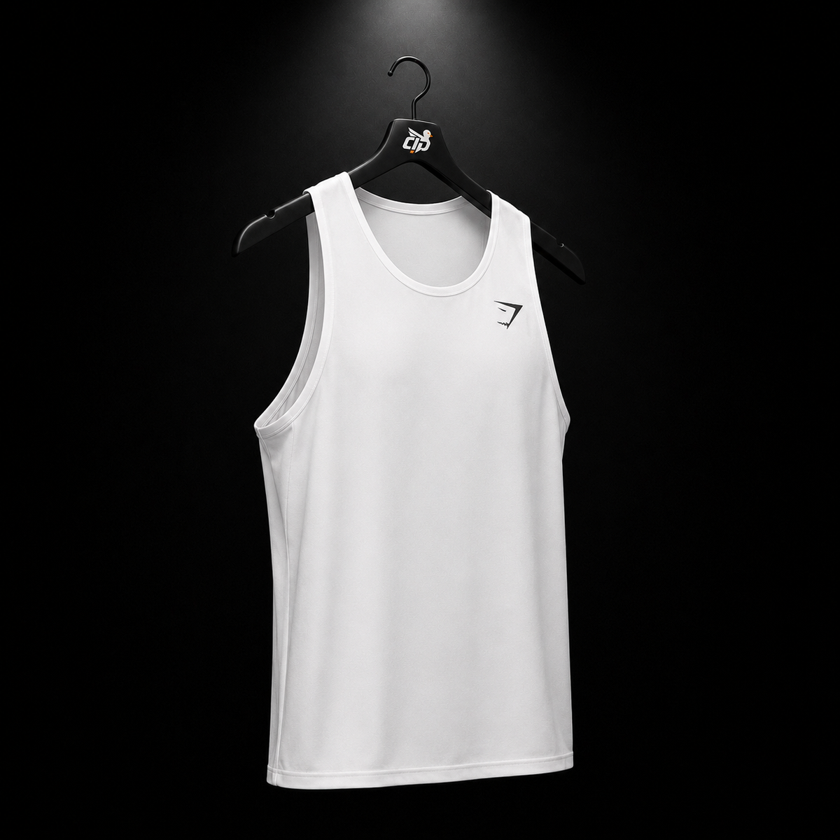 Gymshark Critical Tank White, vista completa — Crazy!Duck Hype