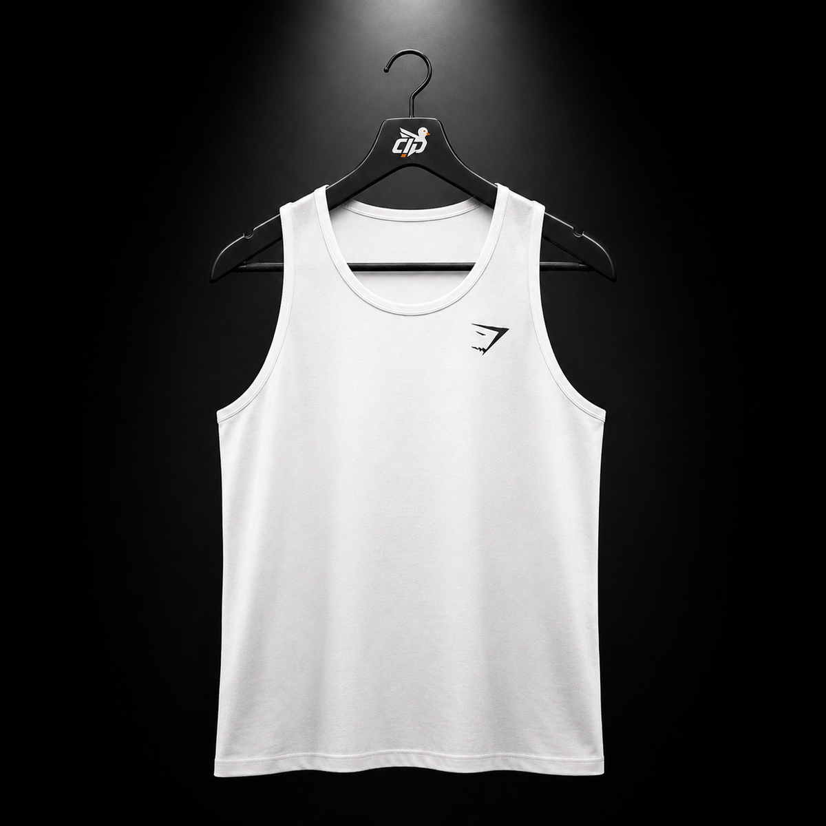 Gymshark Critical Tank White, vista frontal — Crazy!Duck Hype