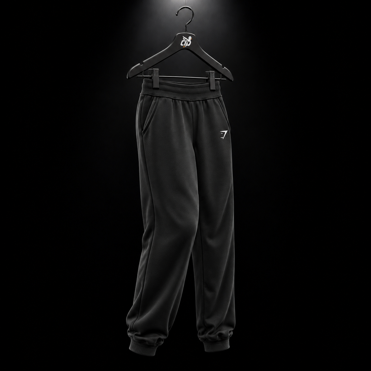 Gymshark Essential Oversized Joggers Black, vista completa — Crazy!Duck Hype