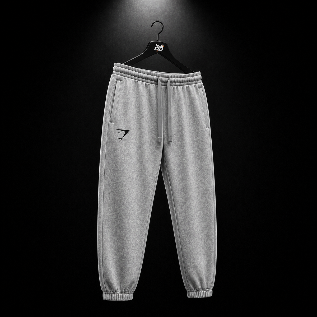 Gymshark Essential Oversized Joggers Charcoal Grey Marl, vista completa — Crazy!Duck Hype