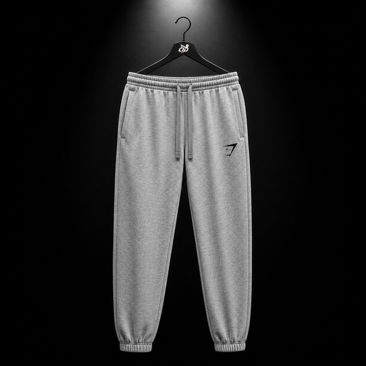 Gymshark Essential Oversized Joggers Charcoal Grey Marl, vista frontal — Crazy!Duck Hype