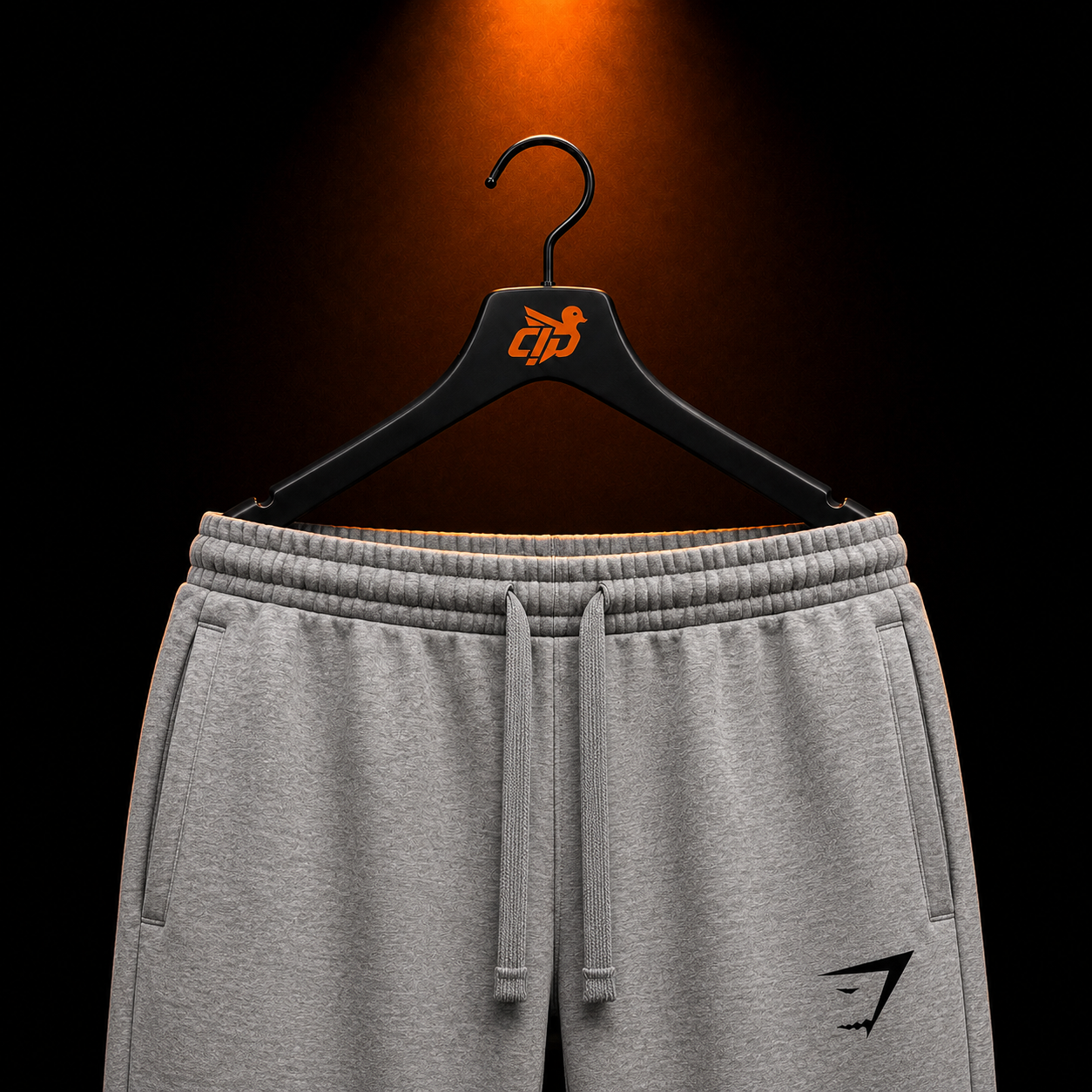 Gymshark Essential Oversized Joggers Charcoal Grey Marl con presentación de producto — Crazy!Duck Hype