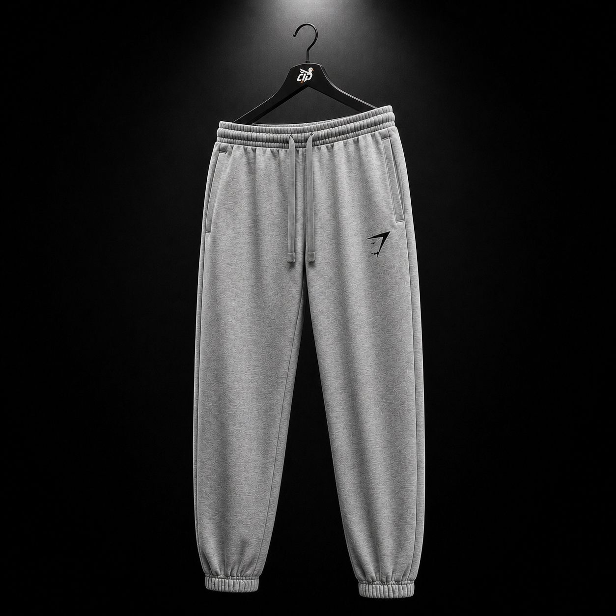 Gymshark Essential Oversized Joggers Charcoal Grey Marl, vista trasera — Crazy!Duck Hype