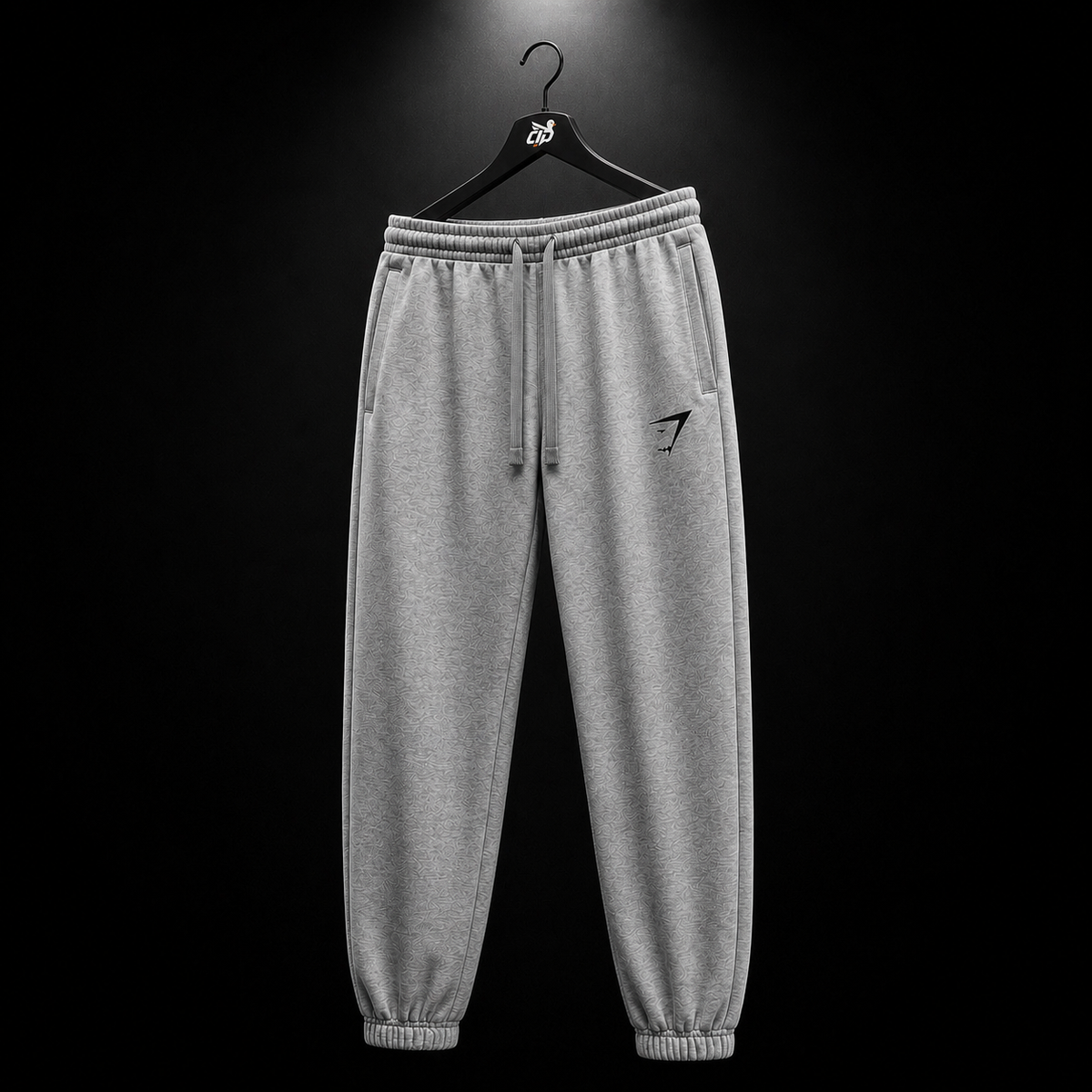 Gymshark Essential Oversized Joggers Charcoal Grey Marl, vista trasera — Crazy!Duck Hype