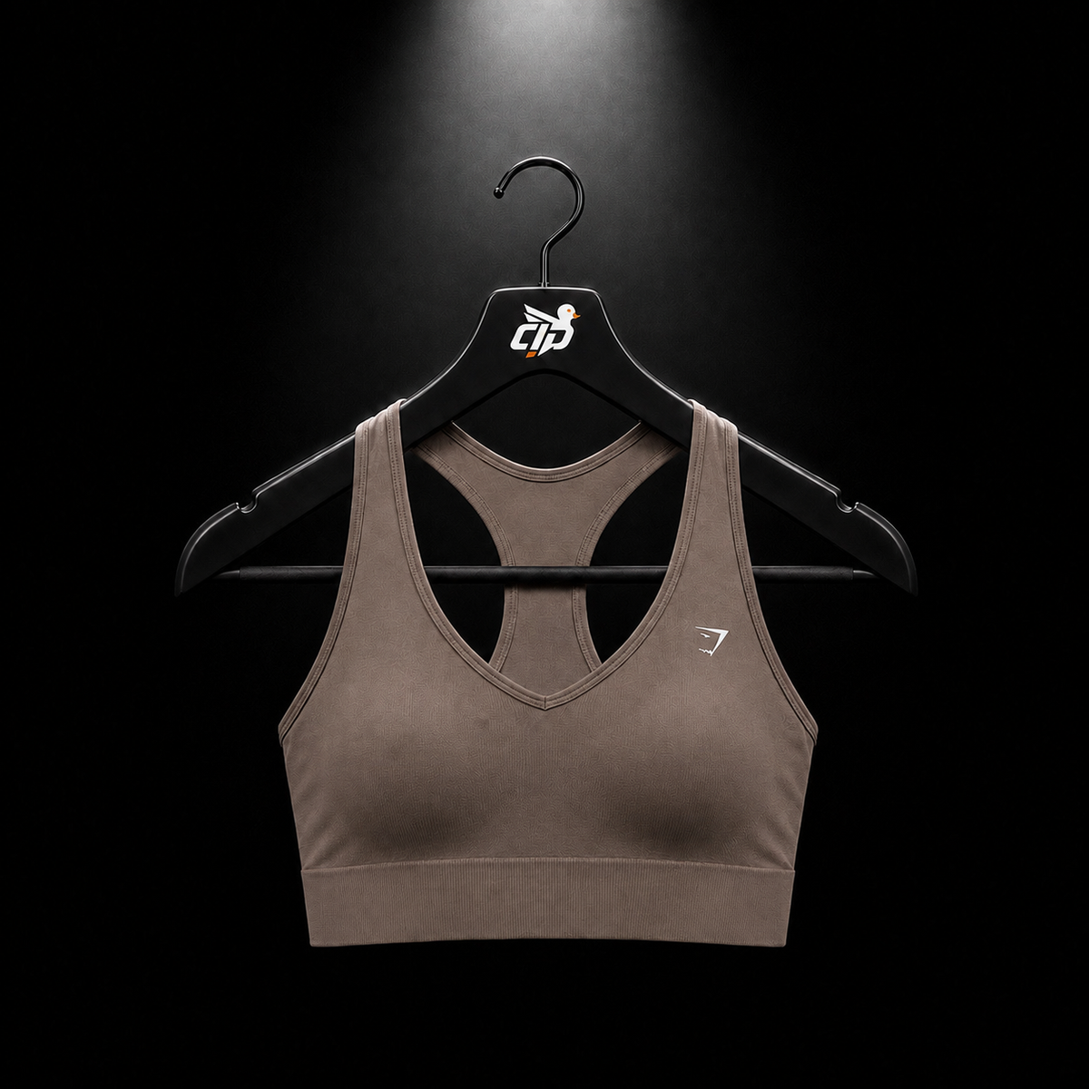 Gymshark Everyday Seamless Crop Tank Cool Brown, vista frontal — Crazy!Duck Hype