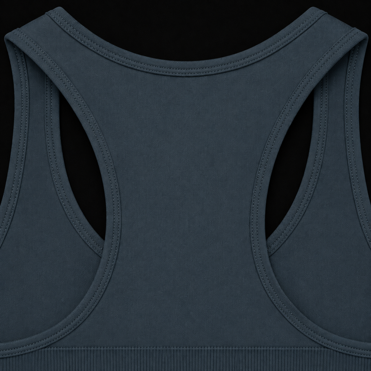 Gymshark Everyday Seamless Crop Tank GS Stealth Blue, detalle de espalda y tirantes — Crazy!Duck Hype
