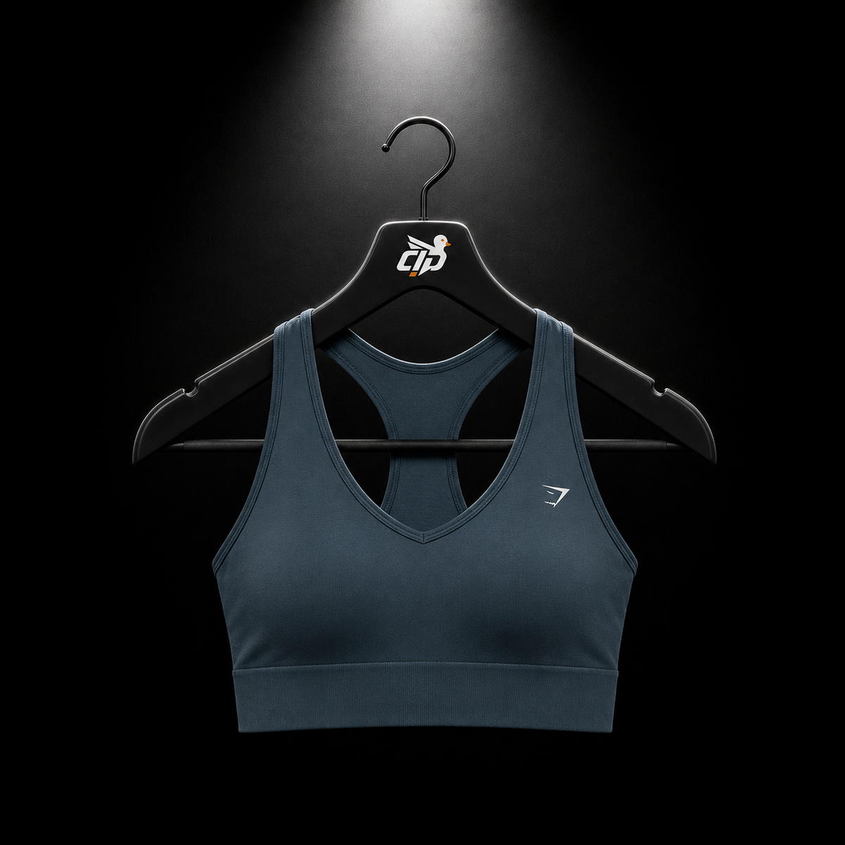 Gymshark Everyday Seamless Crop Tank GS Stealth Blue, vista frontal — Crazy!Duck Hype