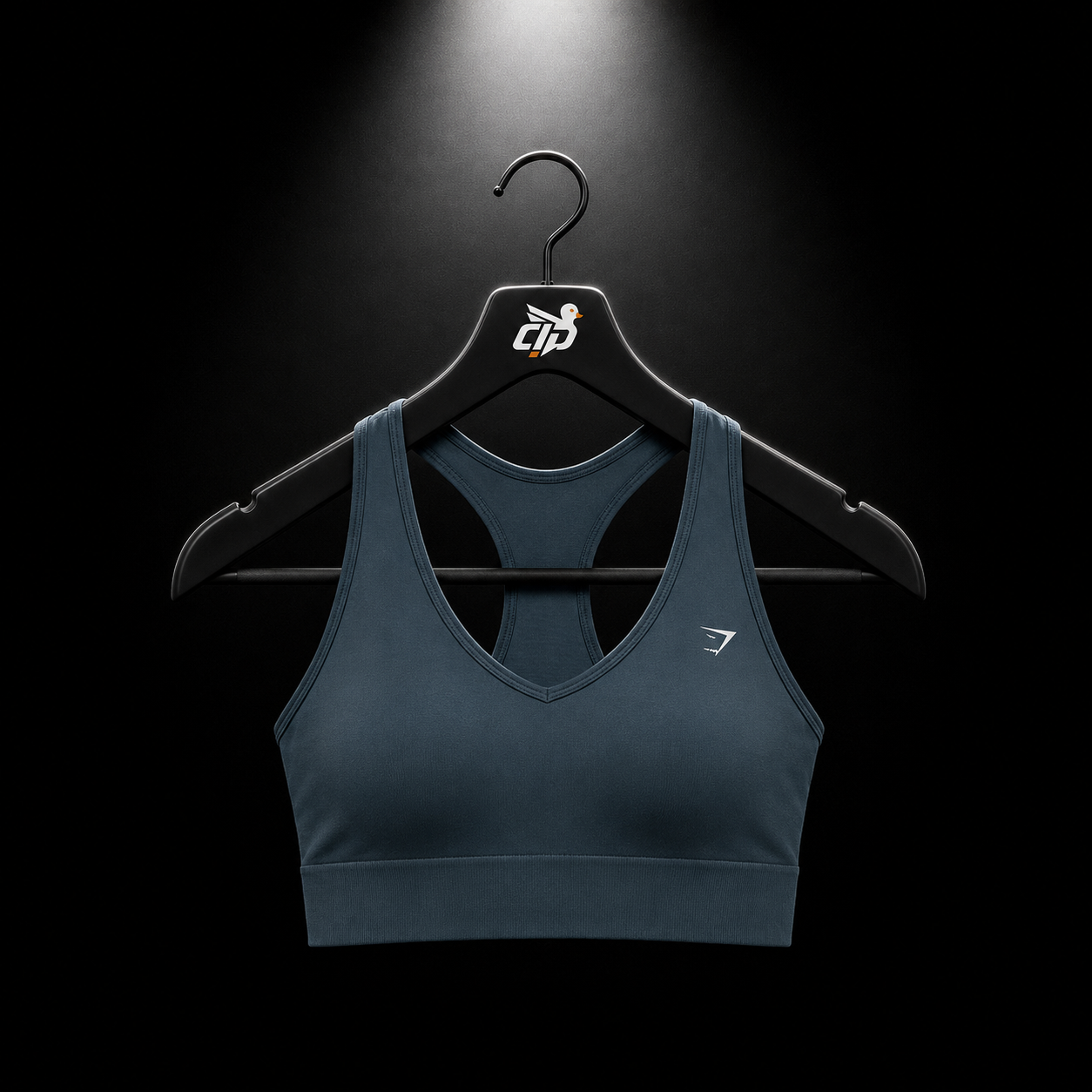 Gymshark Everyday Seamless Crop Tank GS Stealth Blue, vista frontal — Crazy!Duck Hype