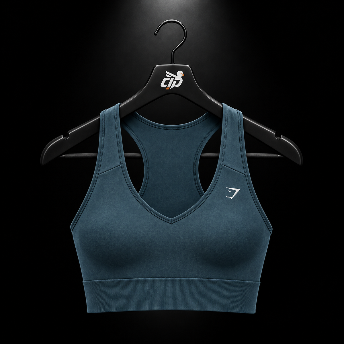 Gymshark Everyday Seamless Crop Tank Stealth Blue, vista frontal — Crazy!Duck Hype