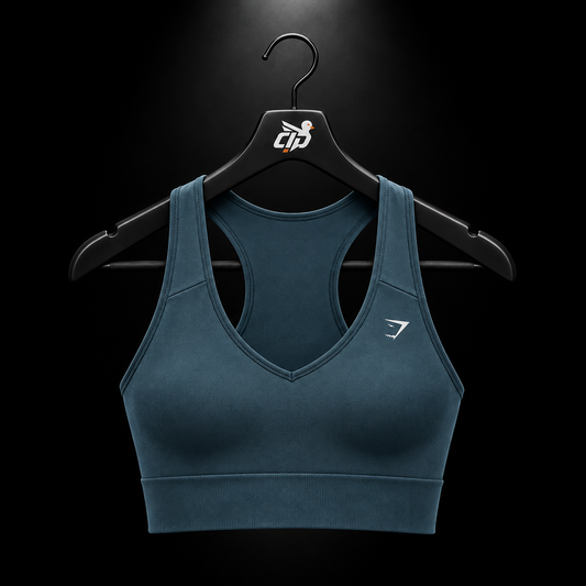 Gymshark Everyday Seamless Crop Tank Stealth Blue, vista frontal — Crazy!Duck Hype